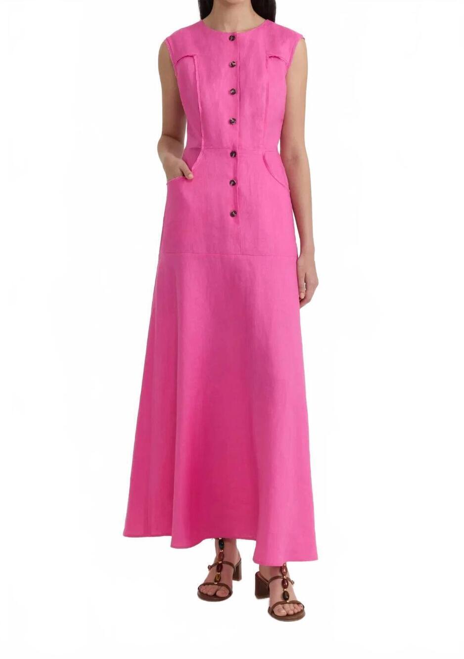 NEW SALONI sierra maxi dress in carmine rose